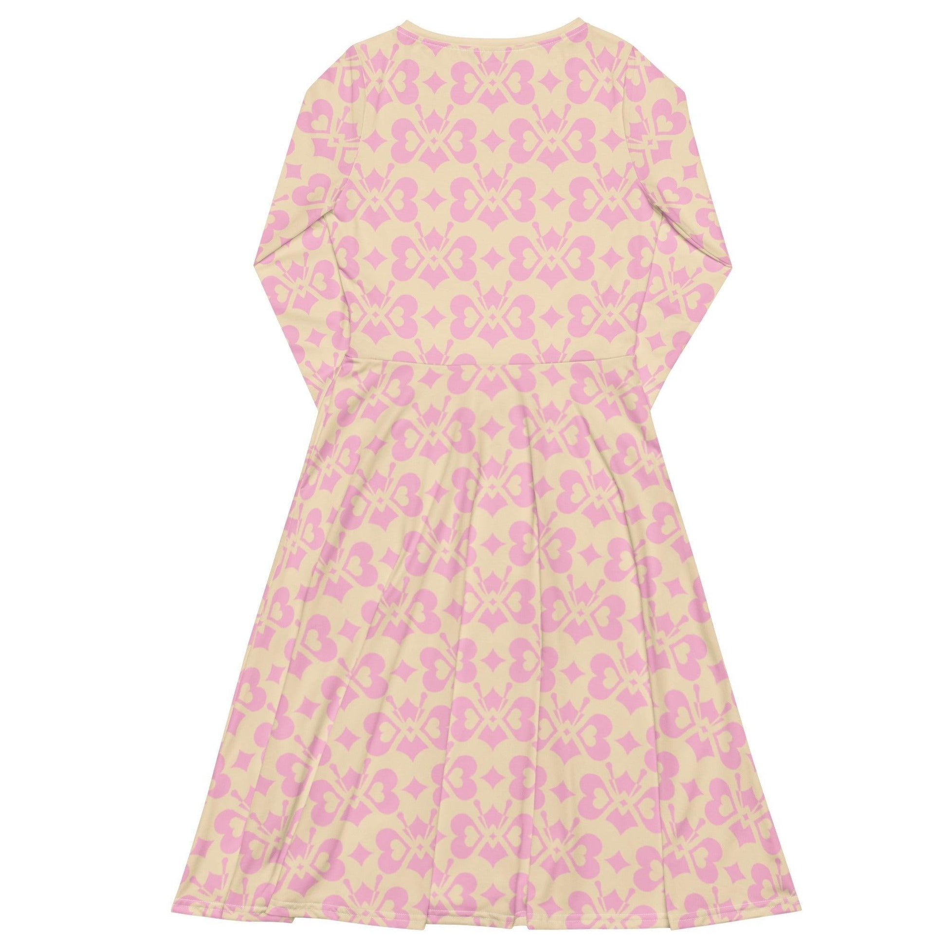 Midi dress - LOVE BUTTERFLY tender pink - Graphic butterfly print