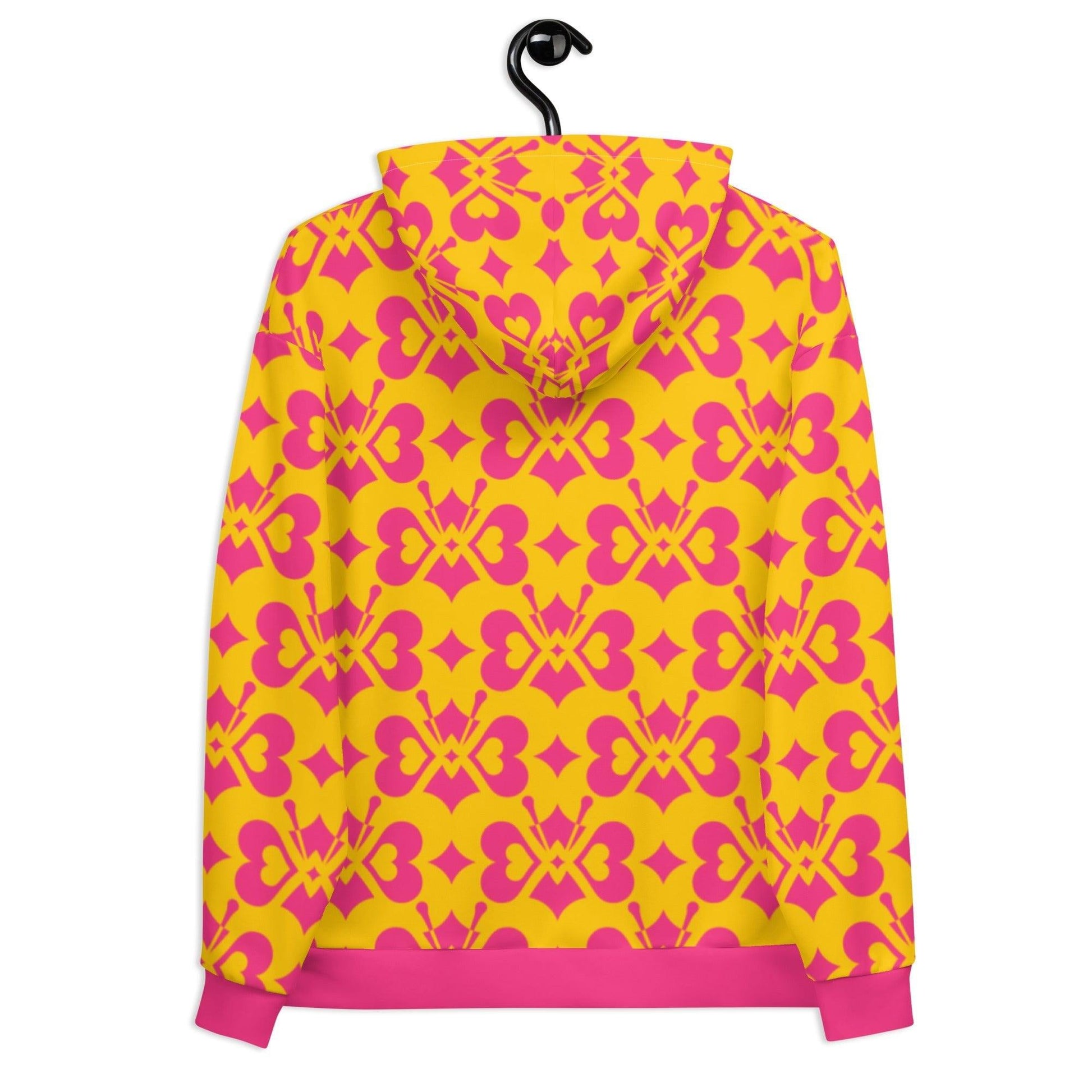 Hoodie - LOVE BUTTERFLY yellow pink - Graphic butterfly print