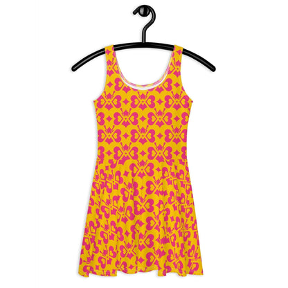 Skater dress - LOVE BUTTERFLY yellow pink - Graphic butterfly print 3XL
