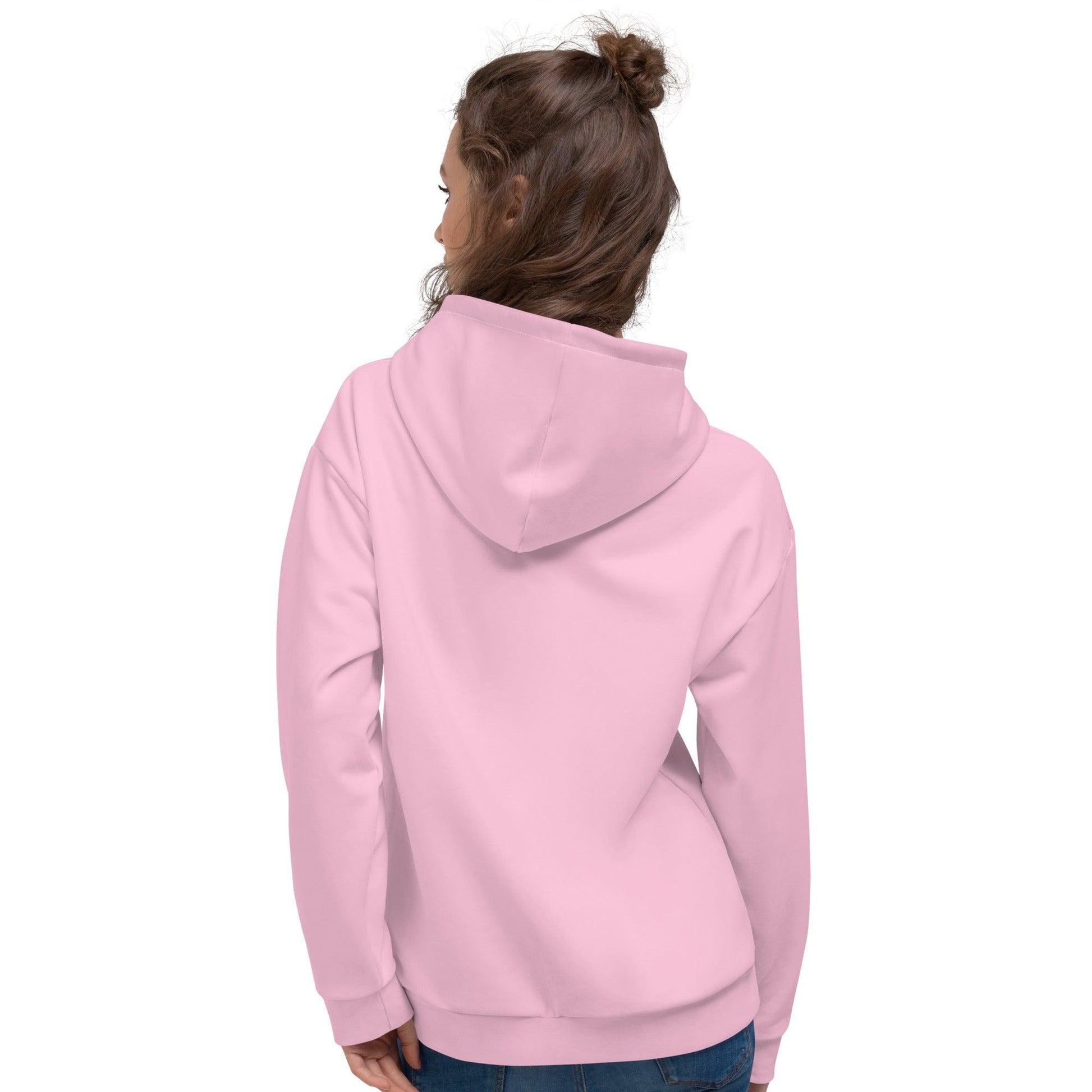 Hoodie - MAGICAT pink (just cat) - Black cats and flowers print