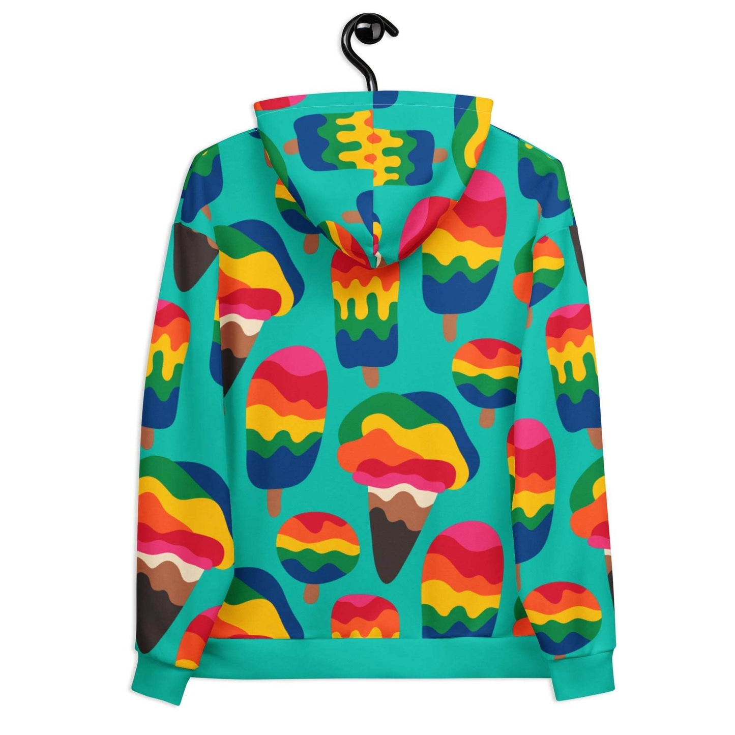 Hoodie - MANIC ICE mint - Bold ice cream print