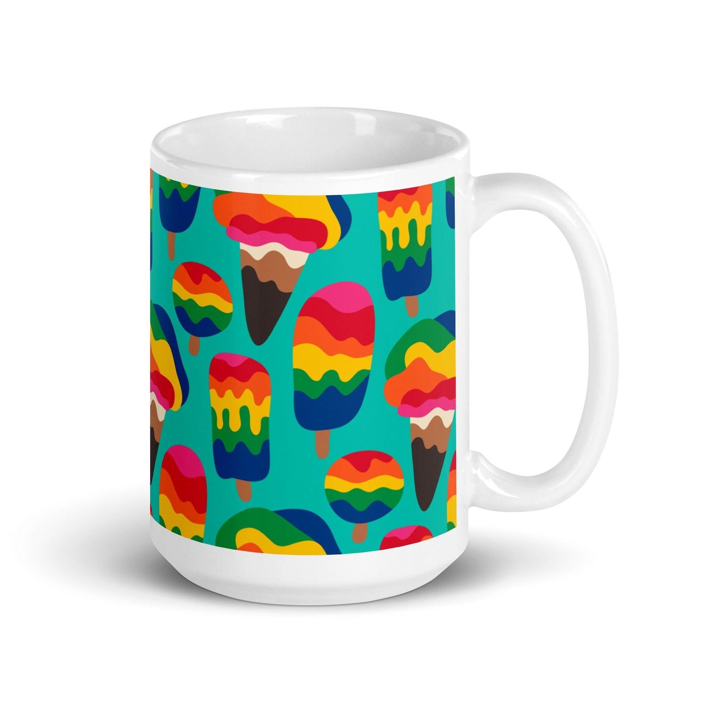 Mug - MANIC ICE mint - Bold ice cream print 15 oz