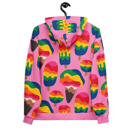 Hoodie - MANIC ICE pink - Bold ice cream print