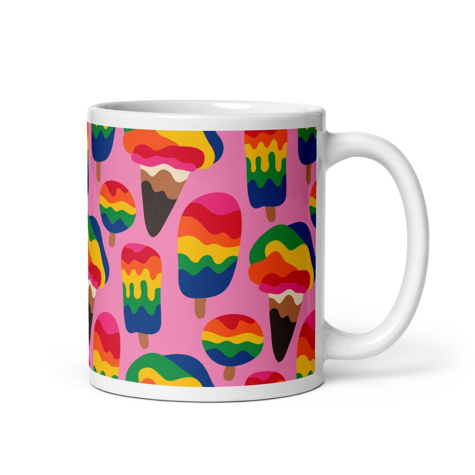 Mug - MANIC ICE pink - Bold ice cream print 11 oz