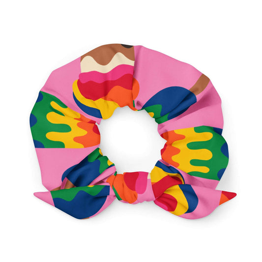 Scrunchie - MANIC ICE pink - Bold ice cream print Default Title