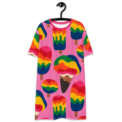 T-shirt dress - MANIC ICE pink - Bold ice cream print 6XL