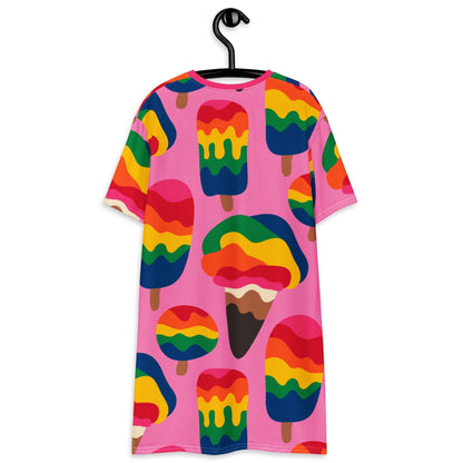 T-shirt dress - MANIC ICE pink - Bold ice cream print