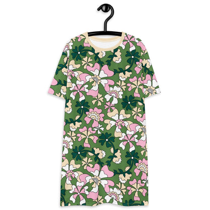 T-shirt dress - MISS PENNY green - Timeless floral print 6XL