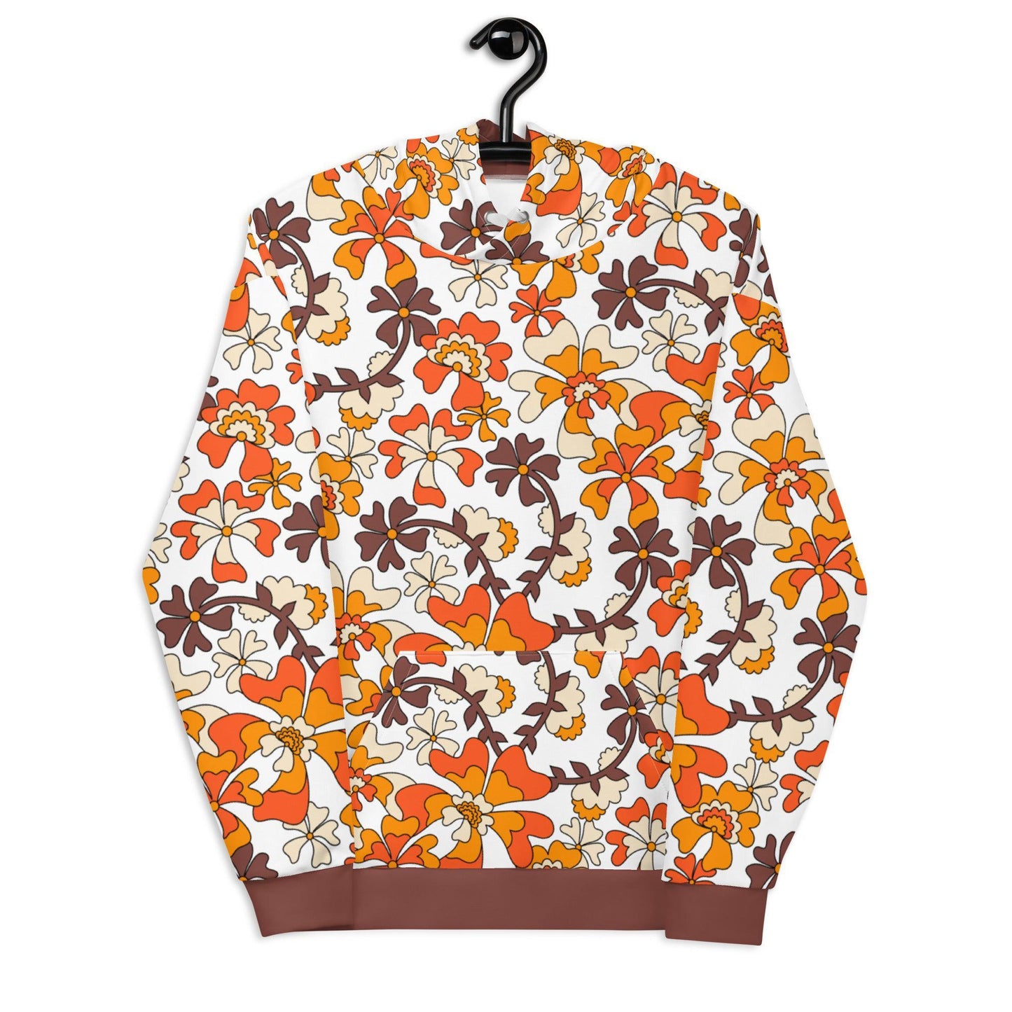 Hoodie - MISS PENNY orange white - Timeless floral print 6XL