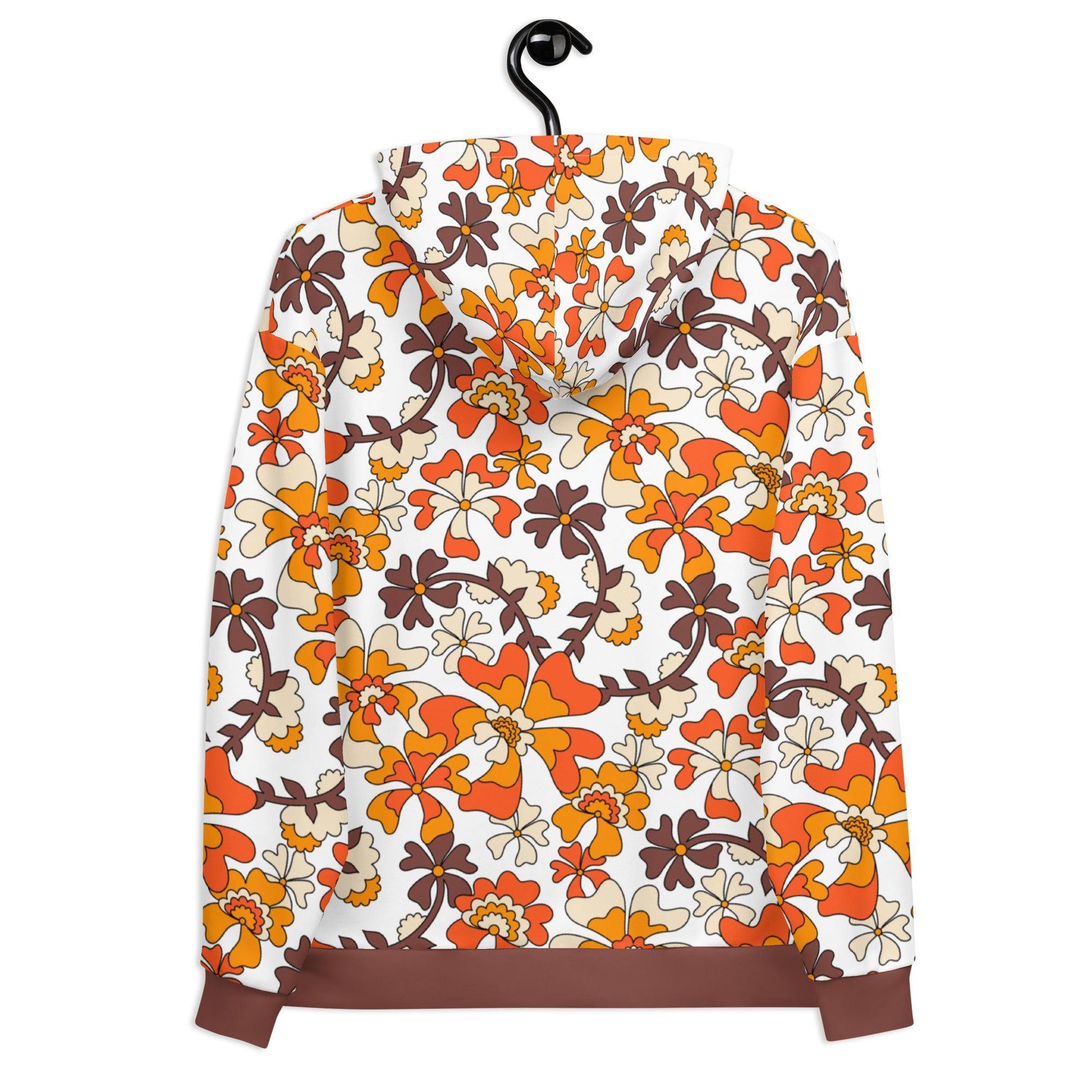 Hoodie - MISS PENNY orange white - Timeless floral print