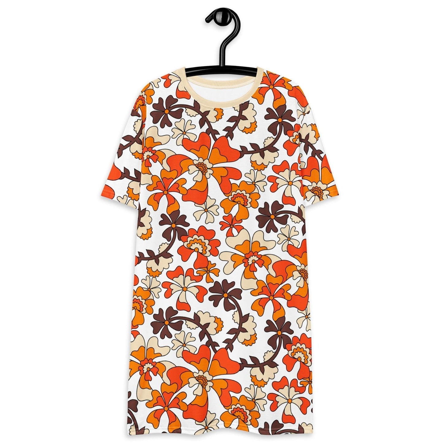 T-shirt dress - MISS PENNY orange white - Timeless floral print 6XL