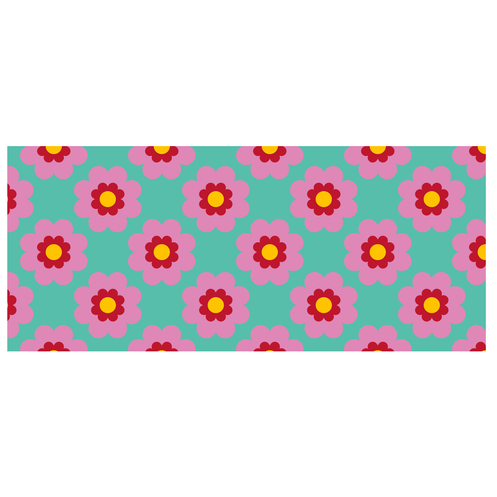 Scarf - FANCY BLOOM pink mint - Pretty floral print