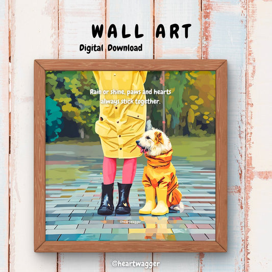 DIGITAL ART - Rain or shine, paws and hearts always stick together