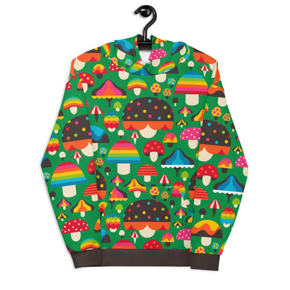 Hoodie - MUSHROOM MANIA green - Colorful mushroom print 6XL