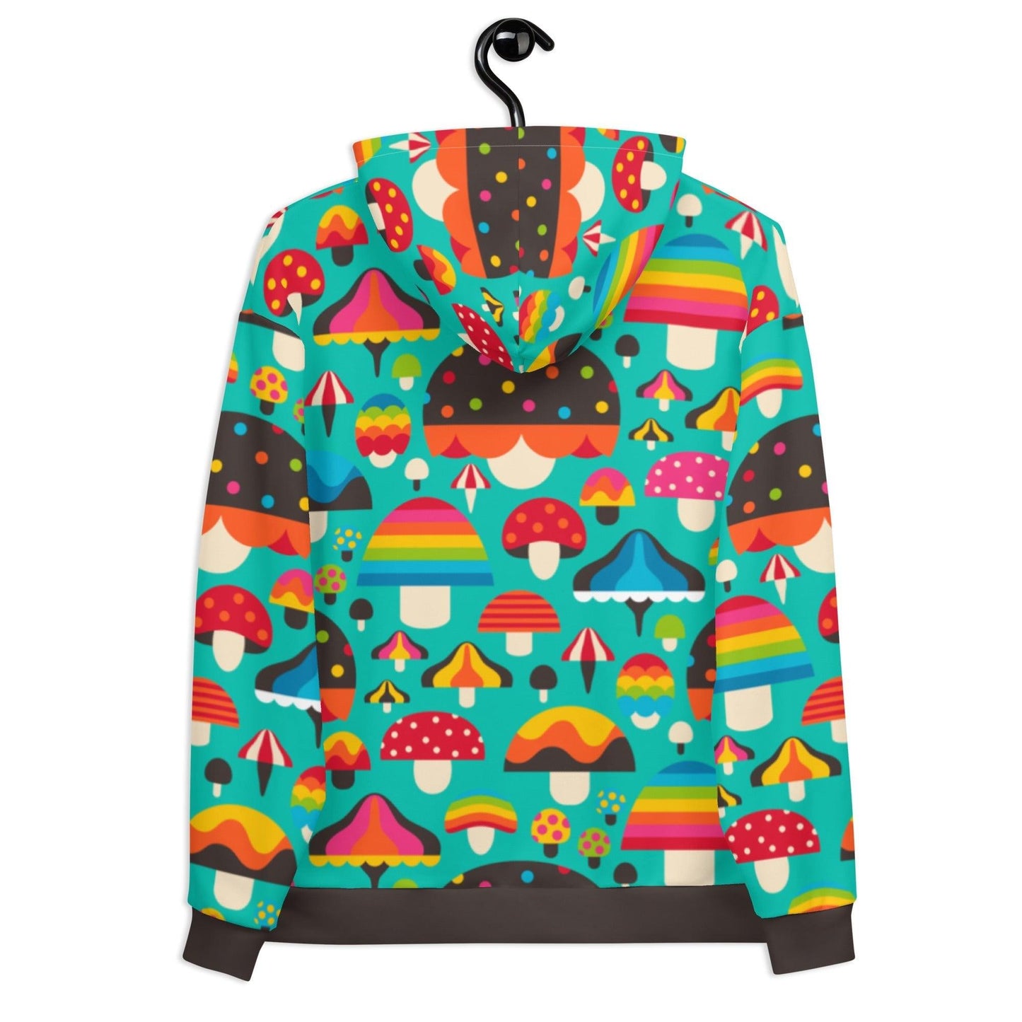 Hoodie - MUSHROOM MANIA mint - Colorful mushroom print