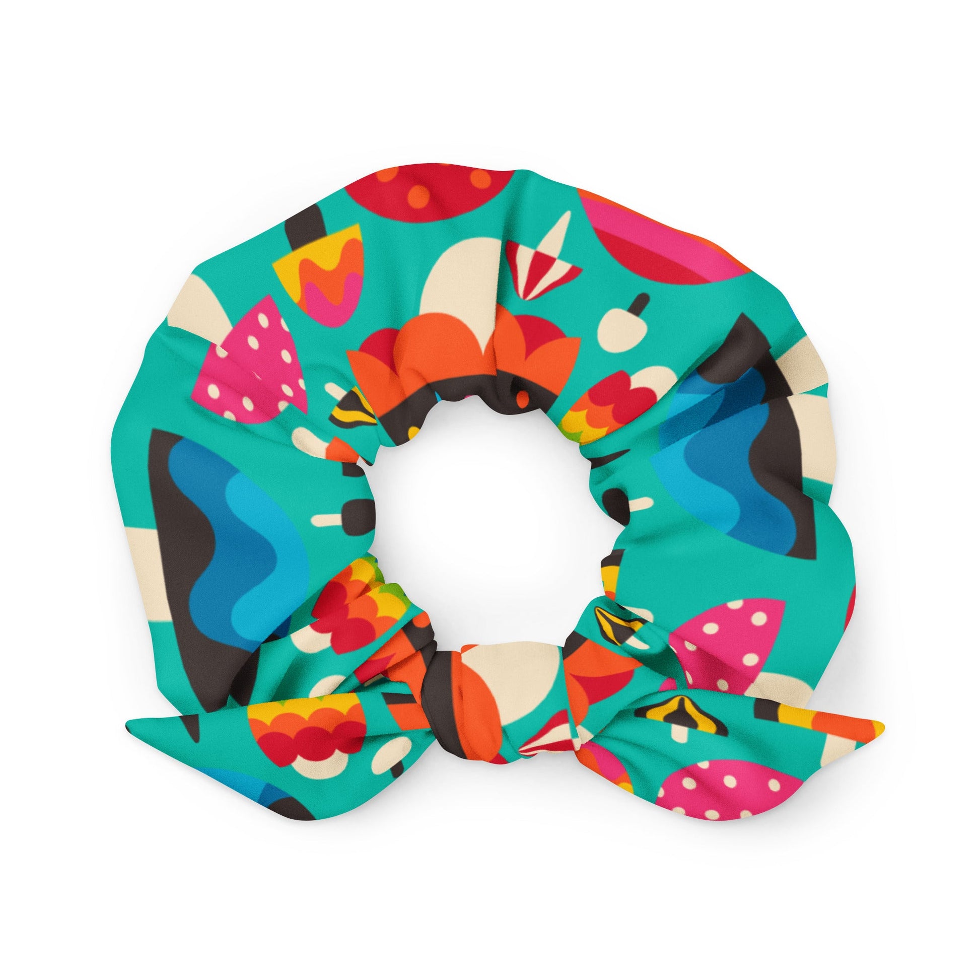 Scrunchie - MUSHROOM MANIA mint - Colorful mushroom print Default Title