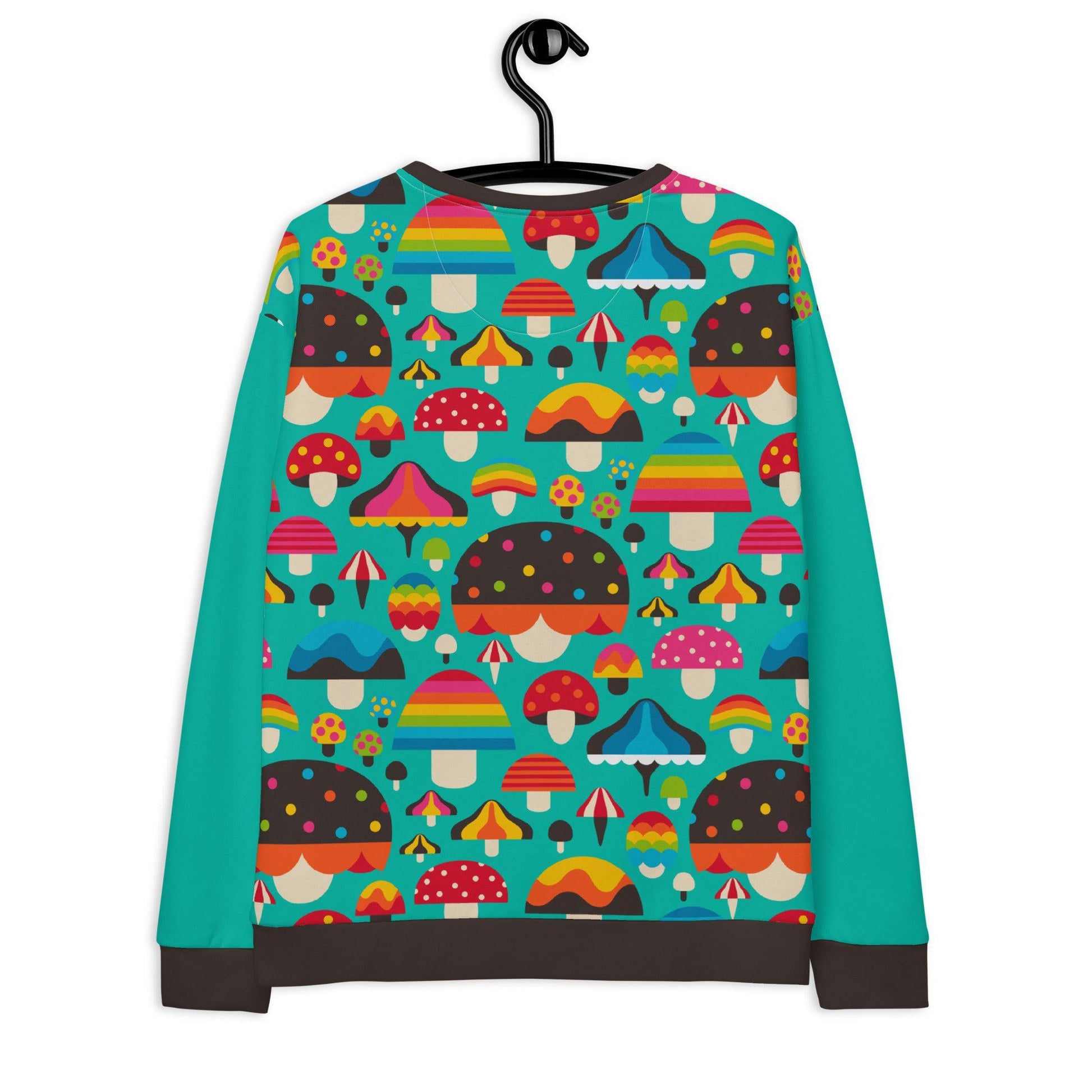 Sweatshirt - MUSHROOM MANIA mint - Colorful mushroom print