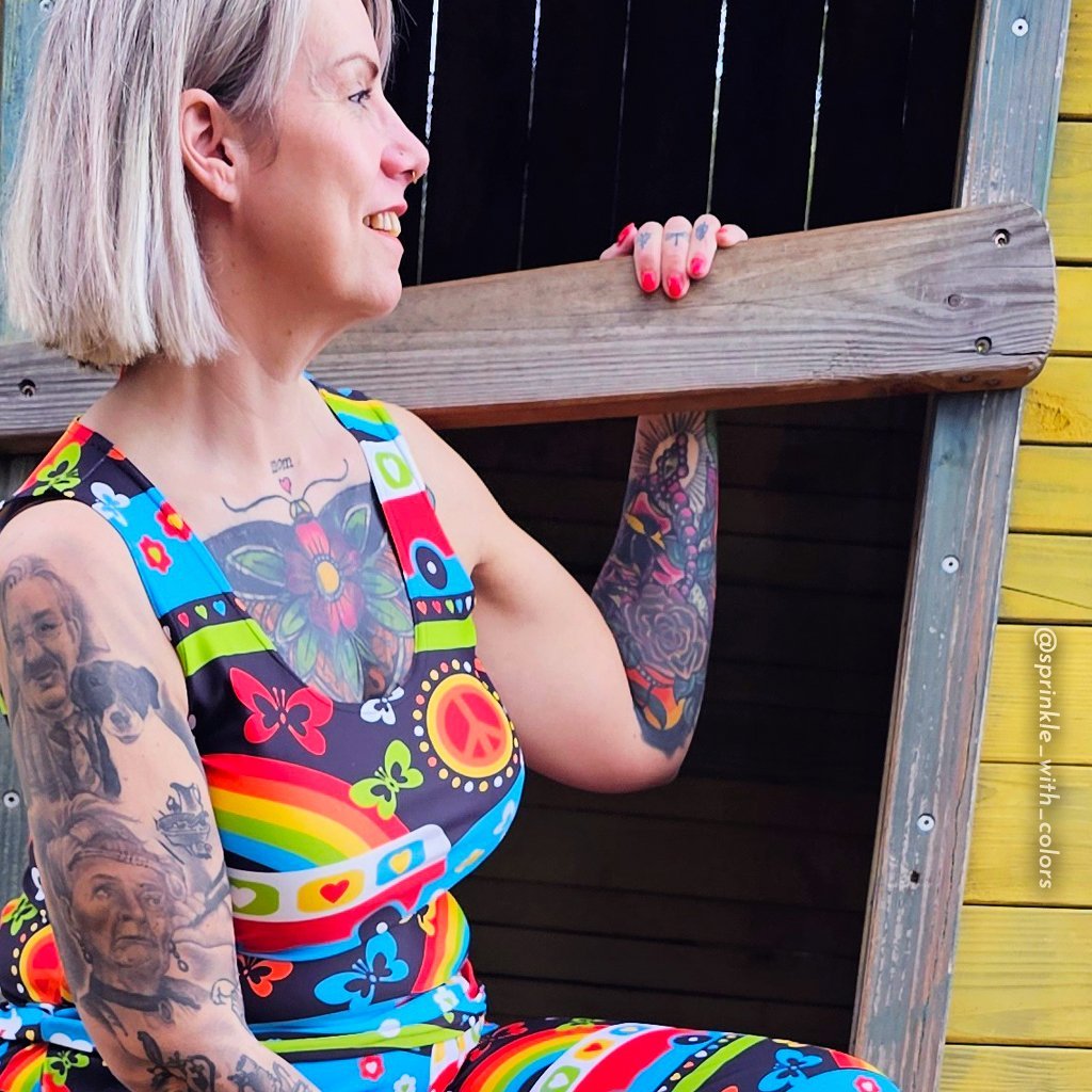 OUTLET - TOPPI - HIPPIE DAY rainbow - KOKO L - Colorful hippie print
