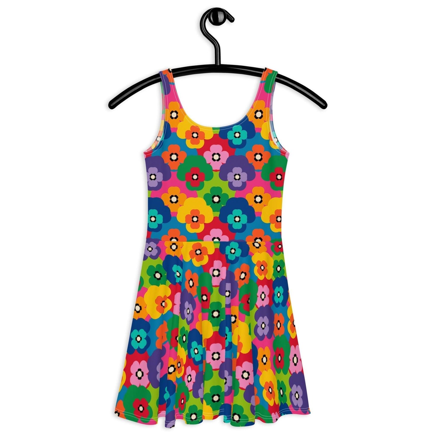 Skater dress - PANSY FAB - Colorful pansy flower print