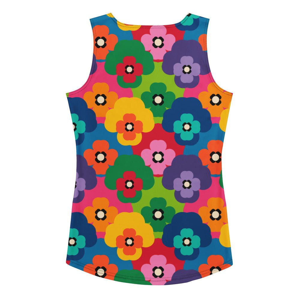 Tank top - PANSY FAB - Colorful pansy flower print XL