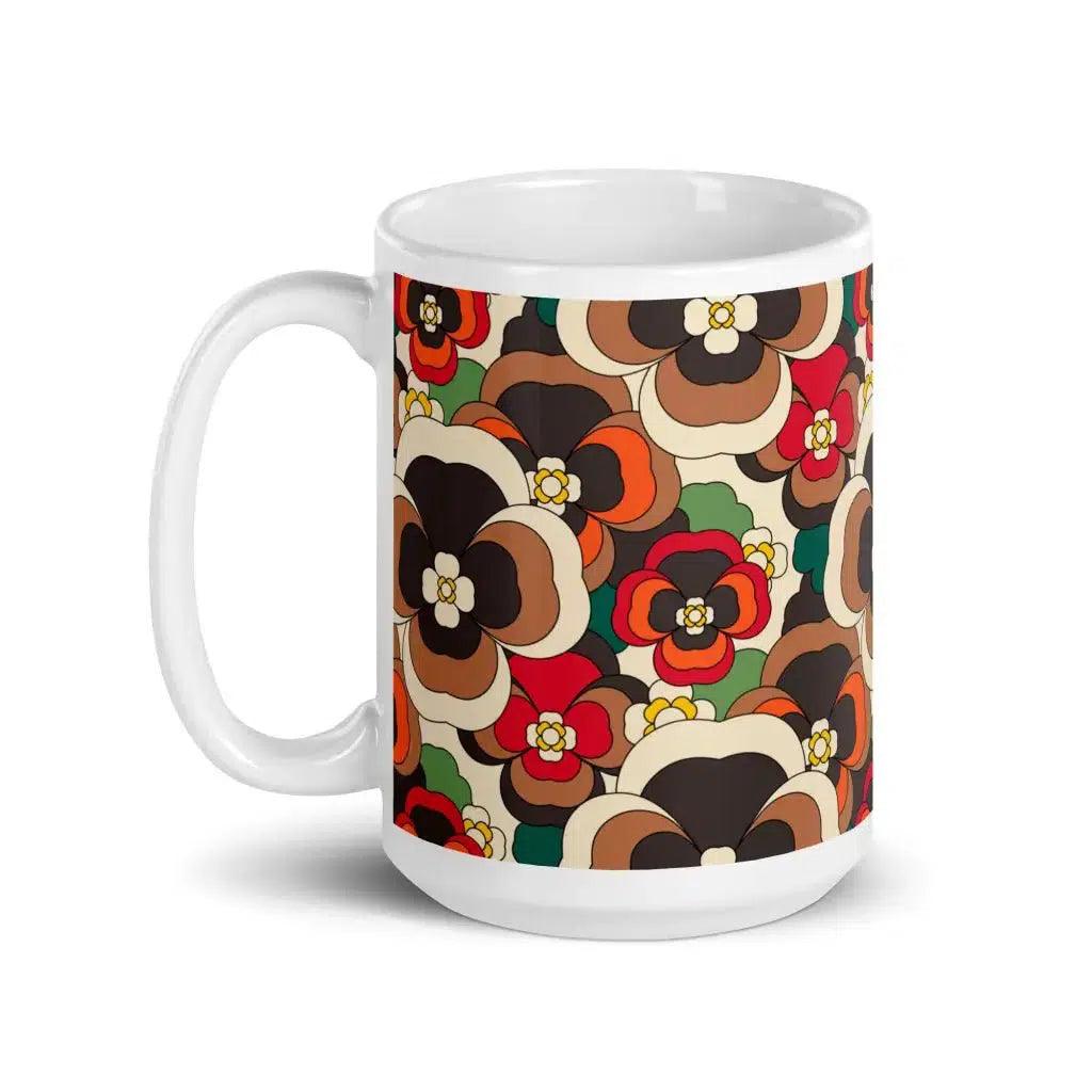 Mug - PANSY FANTASY retro - Retro pansy print