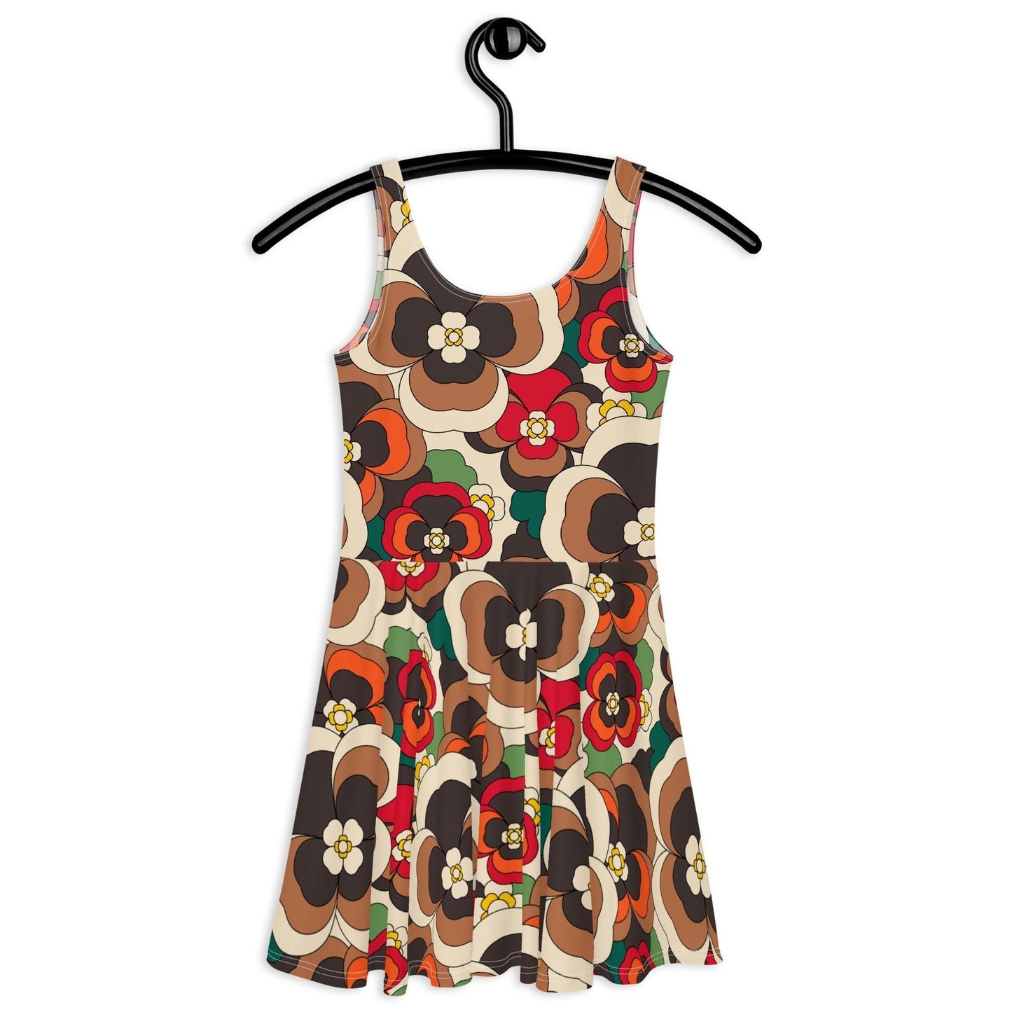 Skater dress - PANSY FANTASY retro - Retro pansy print