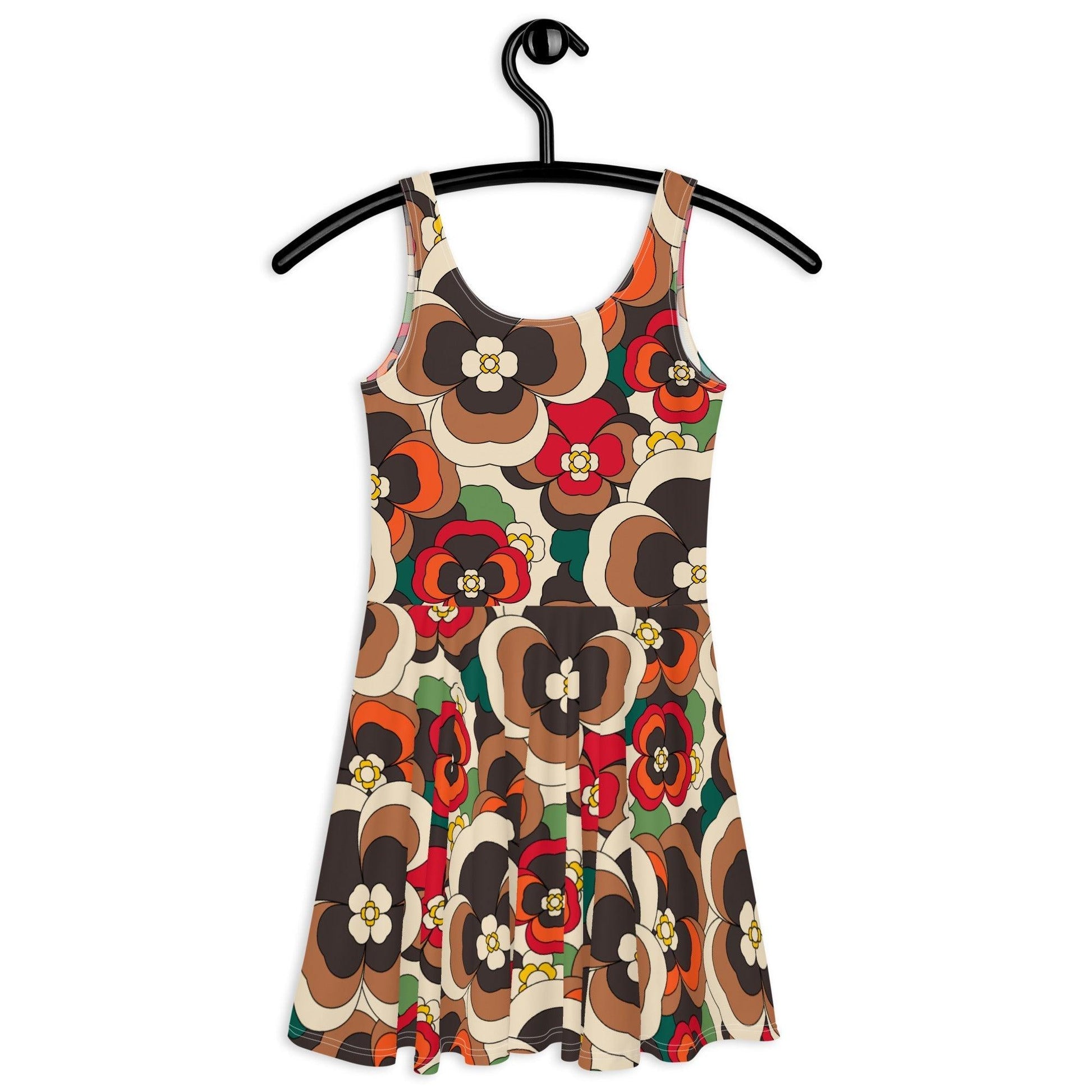 Skater dress - PANSY FANTASY retro - Retro pansy print