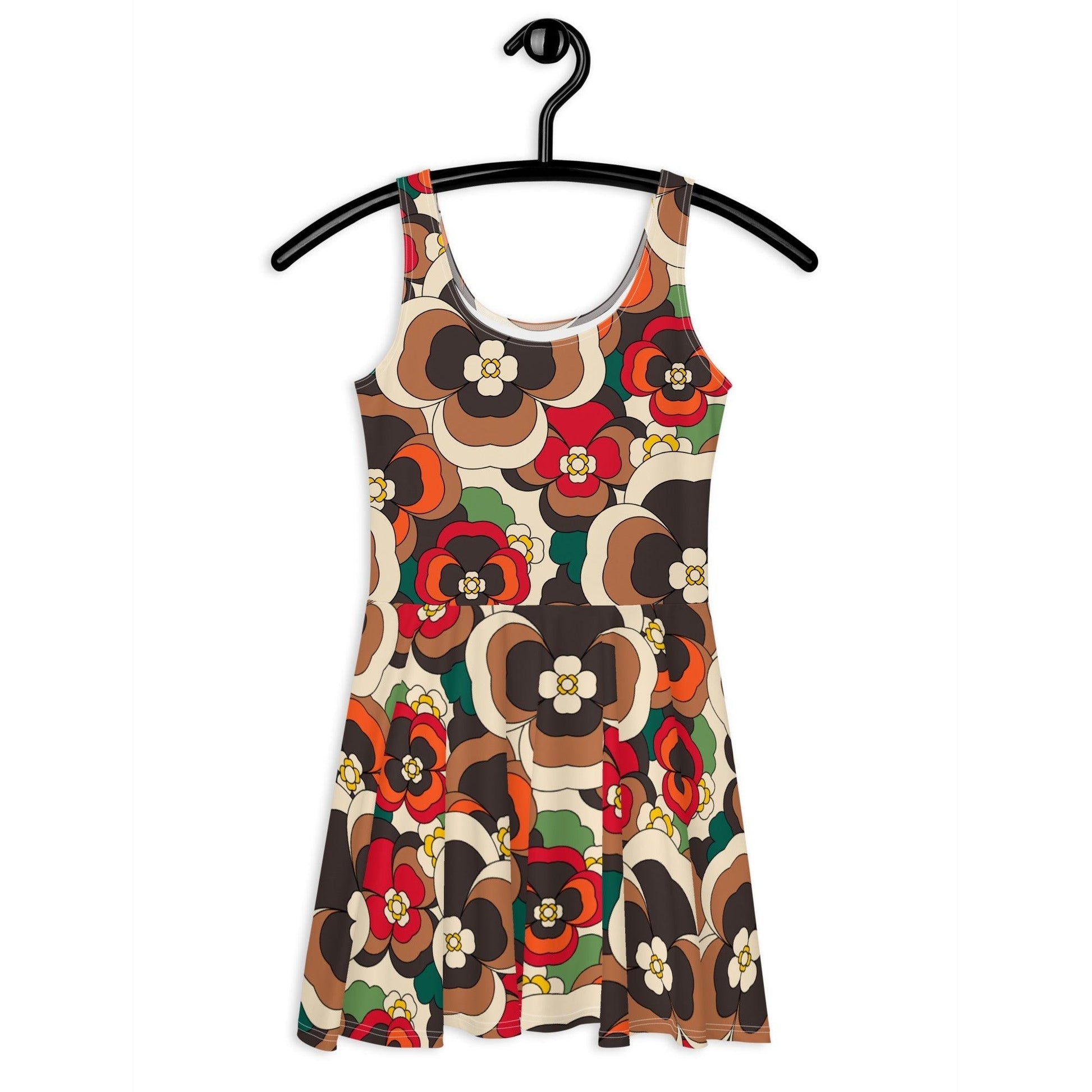 Skater dress - PANSY FANTASY retro - Retro pansy print 3XL