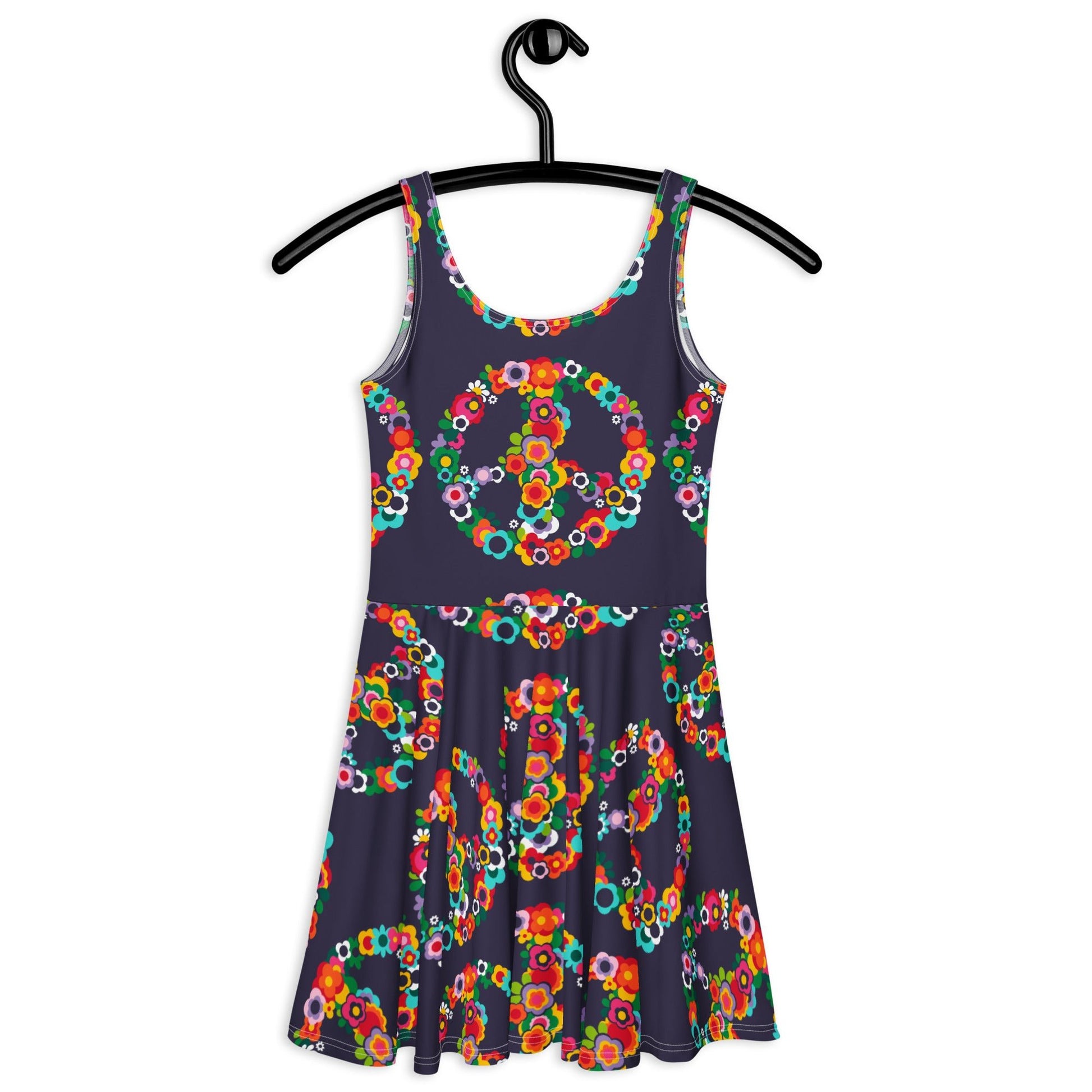 Skater dress - PEACE BLOSSOMS - Floral peace symbol print