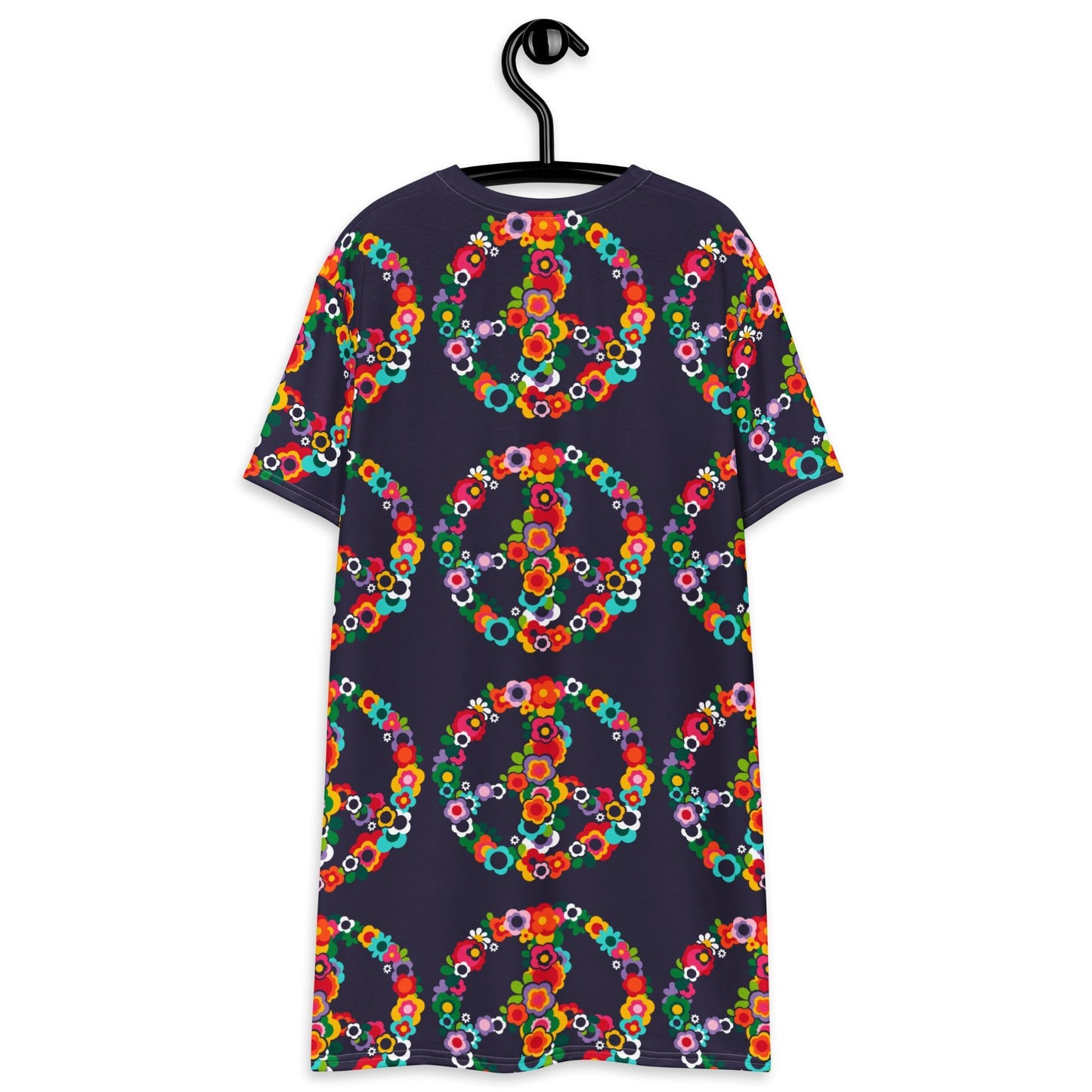 T-shirt dress - PEACE BLOSSOMS - Floral peace symbol print