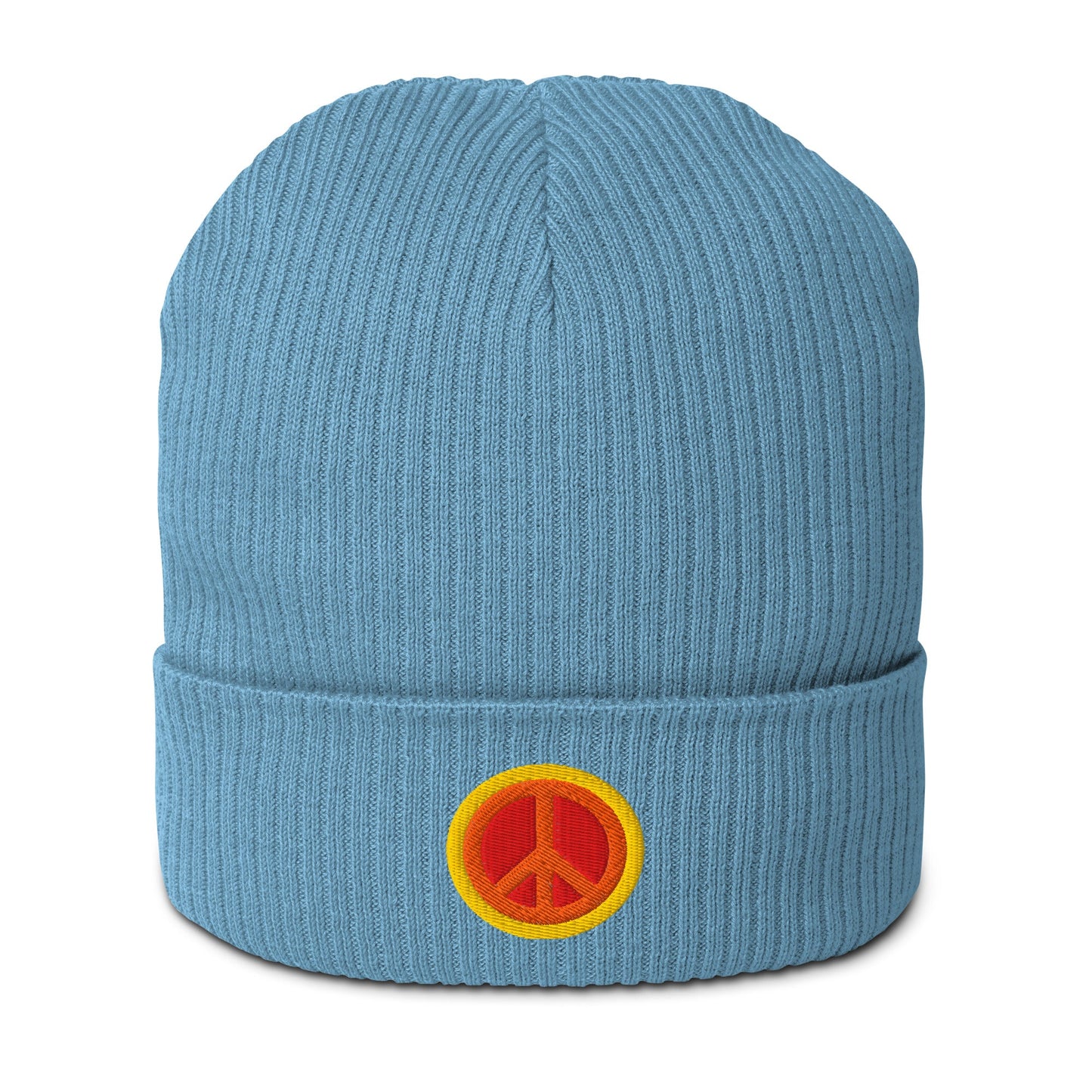 Beanie - PEACE symbol Light Avio Blue