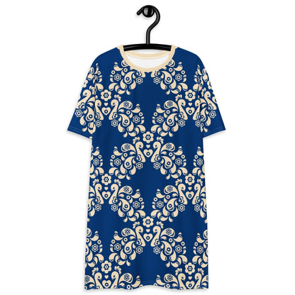 T-shirt dress - PEACOCK LOVE blue - Glorious peacock print 6XL