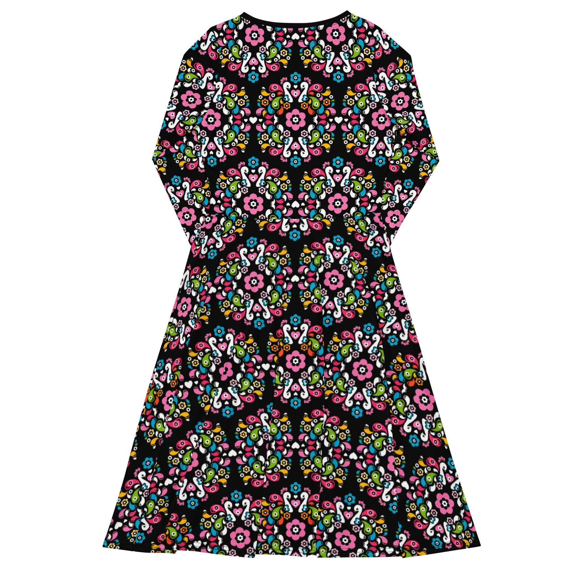 Midi dress - PEACOCK LOVE happy - Glorious peacock print