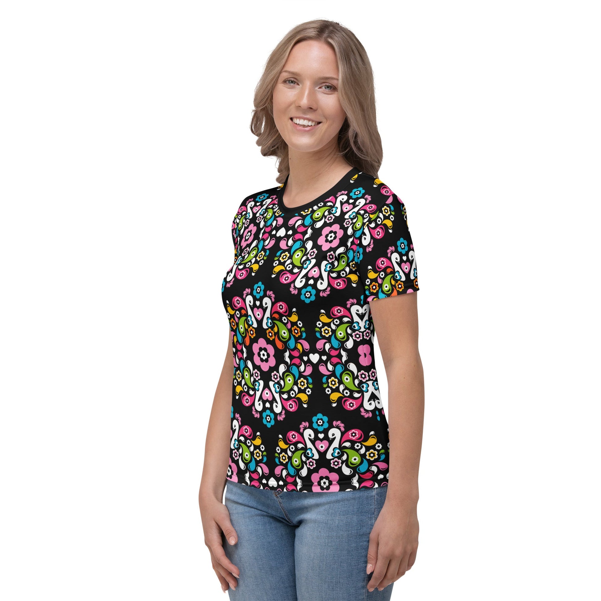 Woman's t-shirt - PEACOCK LOVE happy - Glorious peacock print