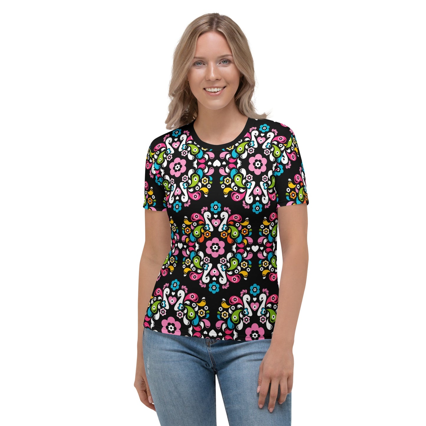 Woman's t-shirt - PEACOCK LOVE happy - Glorious peacock print