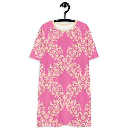 T-shirt dress - PEACOCK LOVE pink - Glorious peacock print 6XL