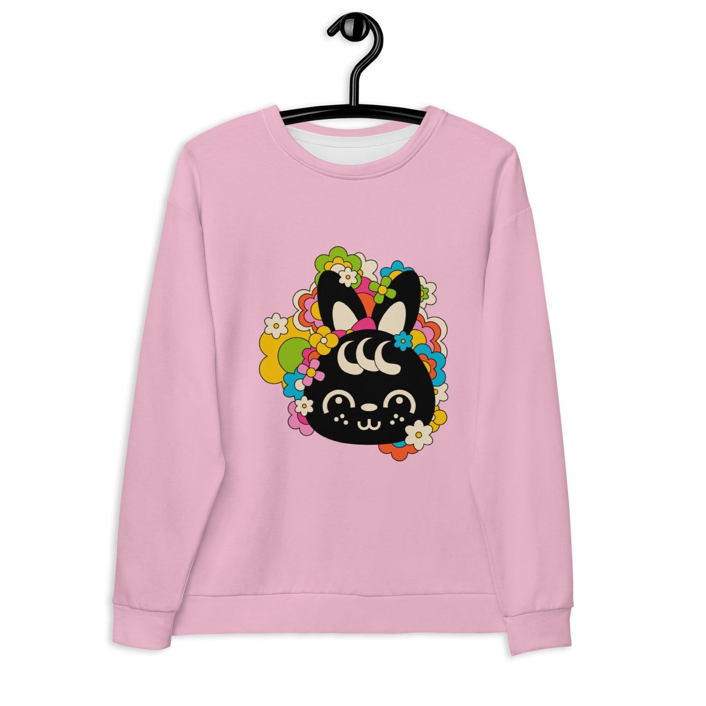 Sweatshirt - POPBUNNY pink (just bunny) - Playful bunnies and flowers print 3XL