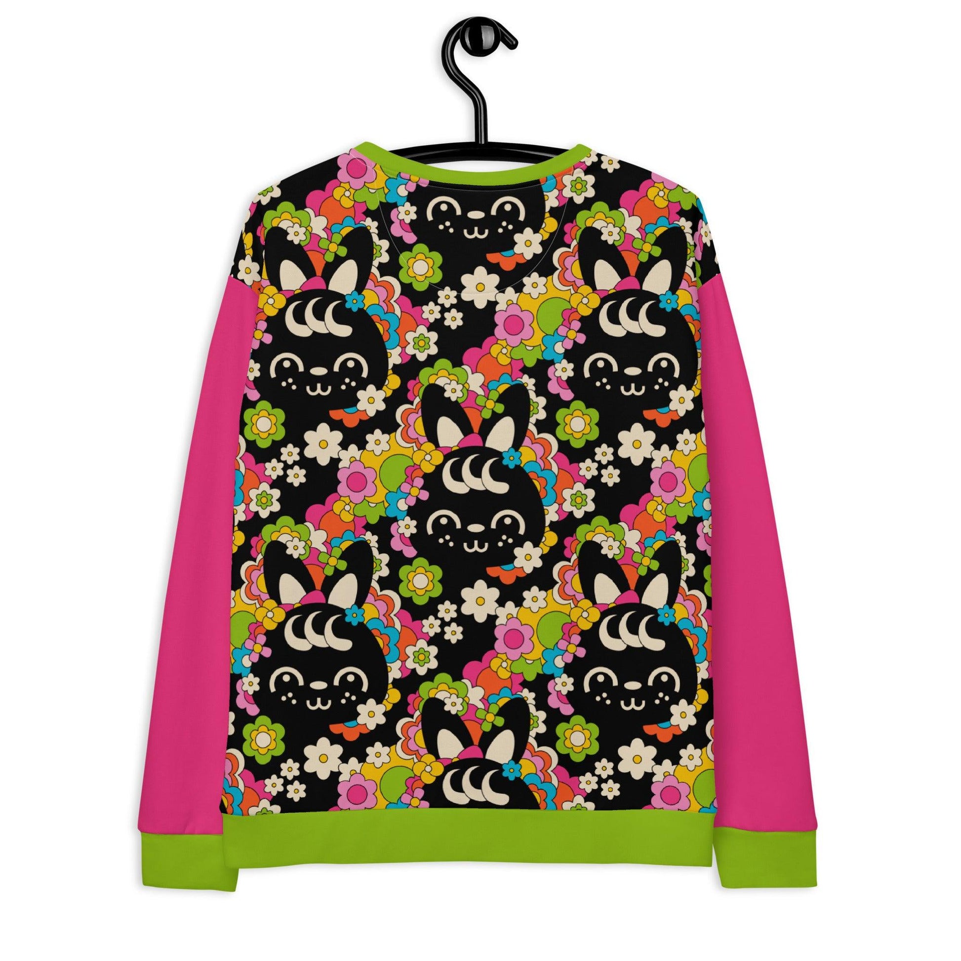 Sweatshirt - POPBUNNY - Playful bunnies and flowers print