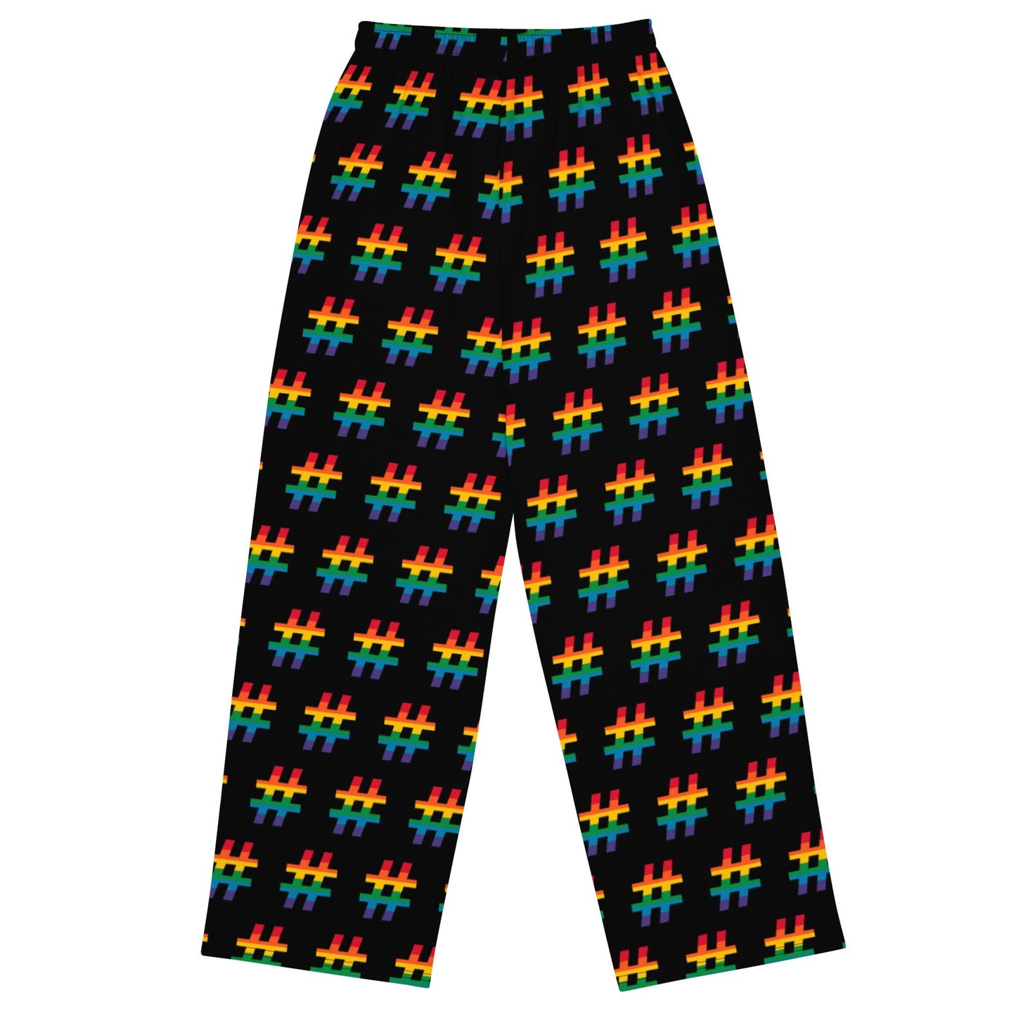 Pants - #RAINBOW black - Colorful Hashtag Print