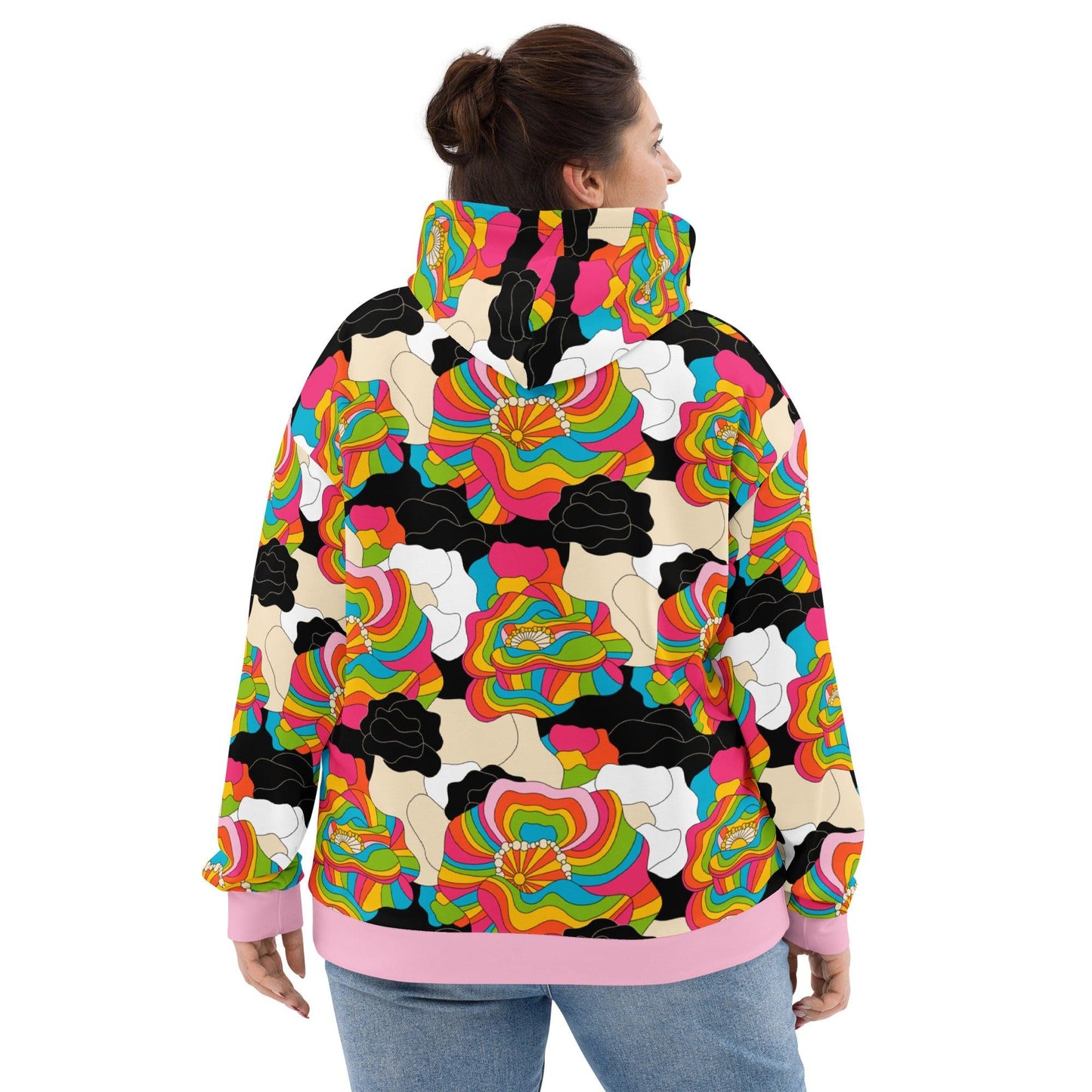 Hoodie - RAINBOW POPPY - Bold rainbow poppies print