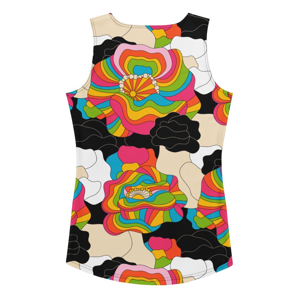 Tank top - RAINBOW POPPY - Bold rainbow poppies print XL