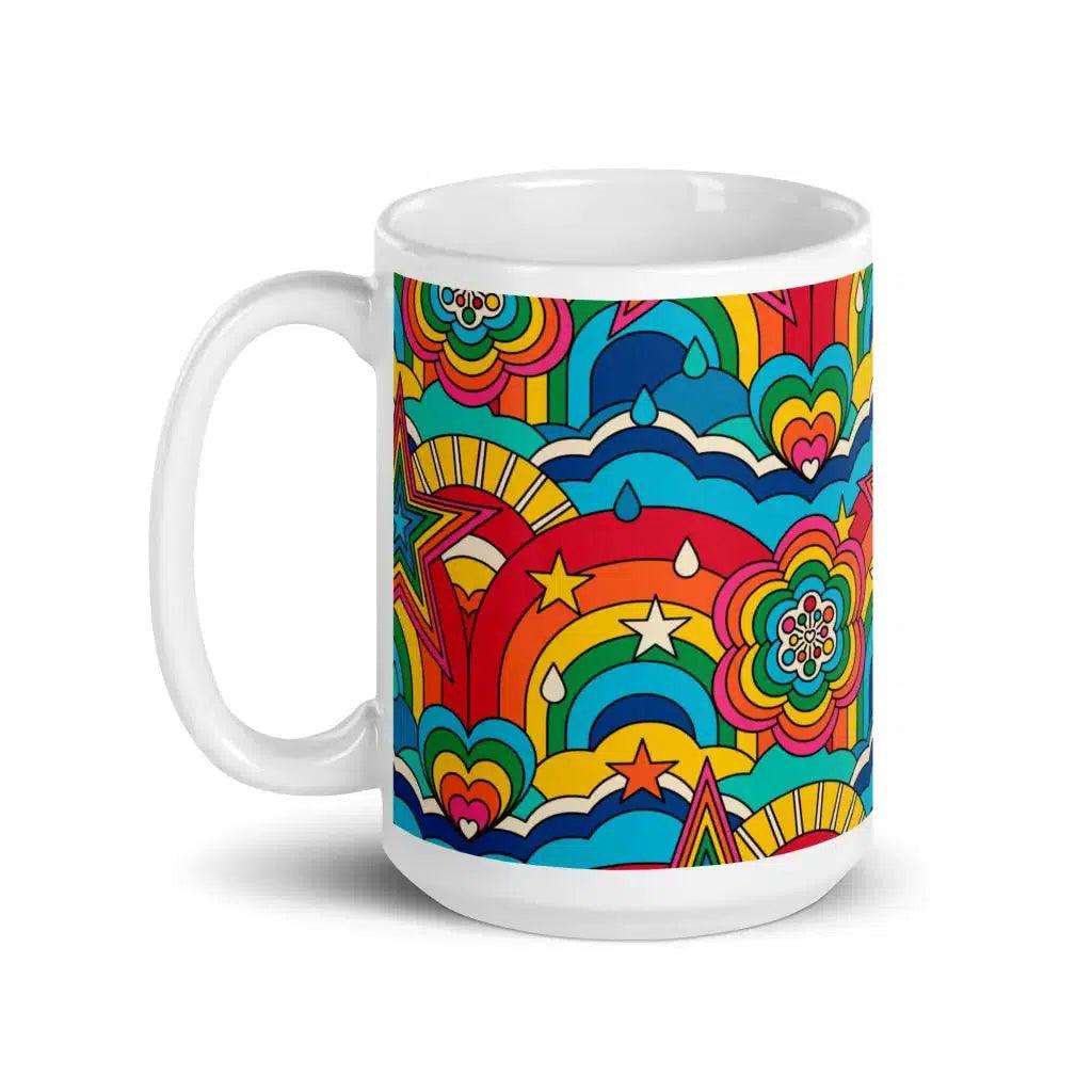 Mug - RAINBOW RAVE - Bold rainbow sky print