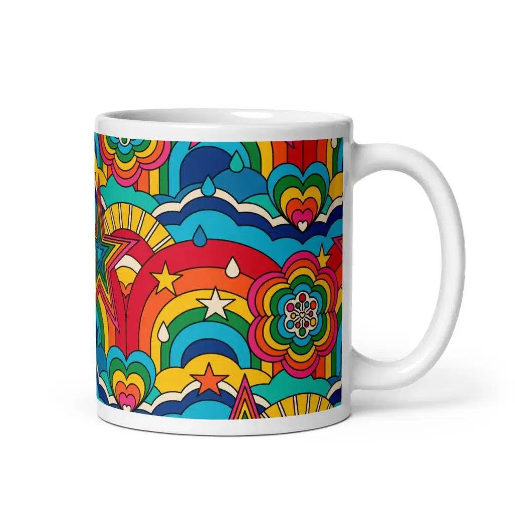 Mug - RAINBOW RAVE - Bold rainbow sky print