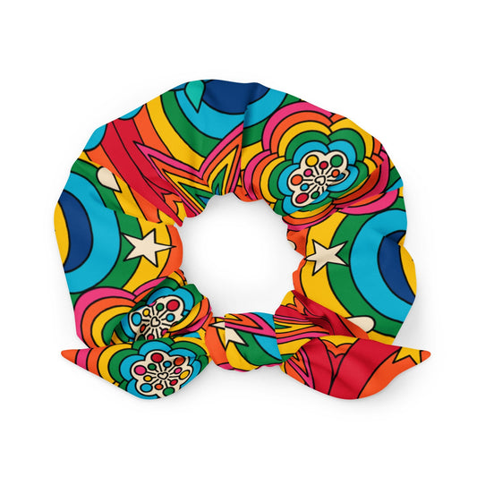 Scrunchie - RAINBOW RAVE - Bold rainbow sky print Default Title