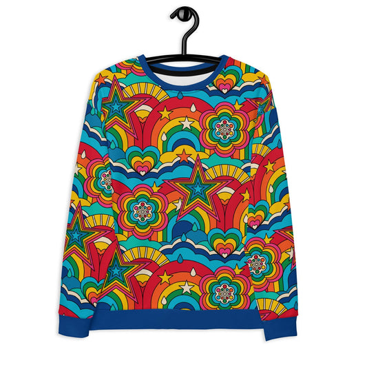 Sweatshirt - RAINBOW RAVE - Bold rainbow sky print 3XL