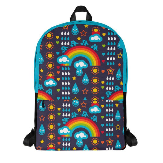 Backpack - RAINBOWPHANT blue - Rainbows and elephants print Default Title