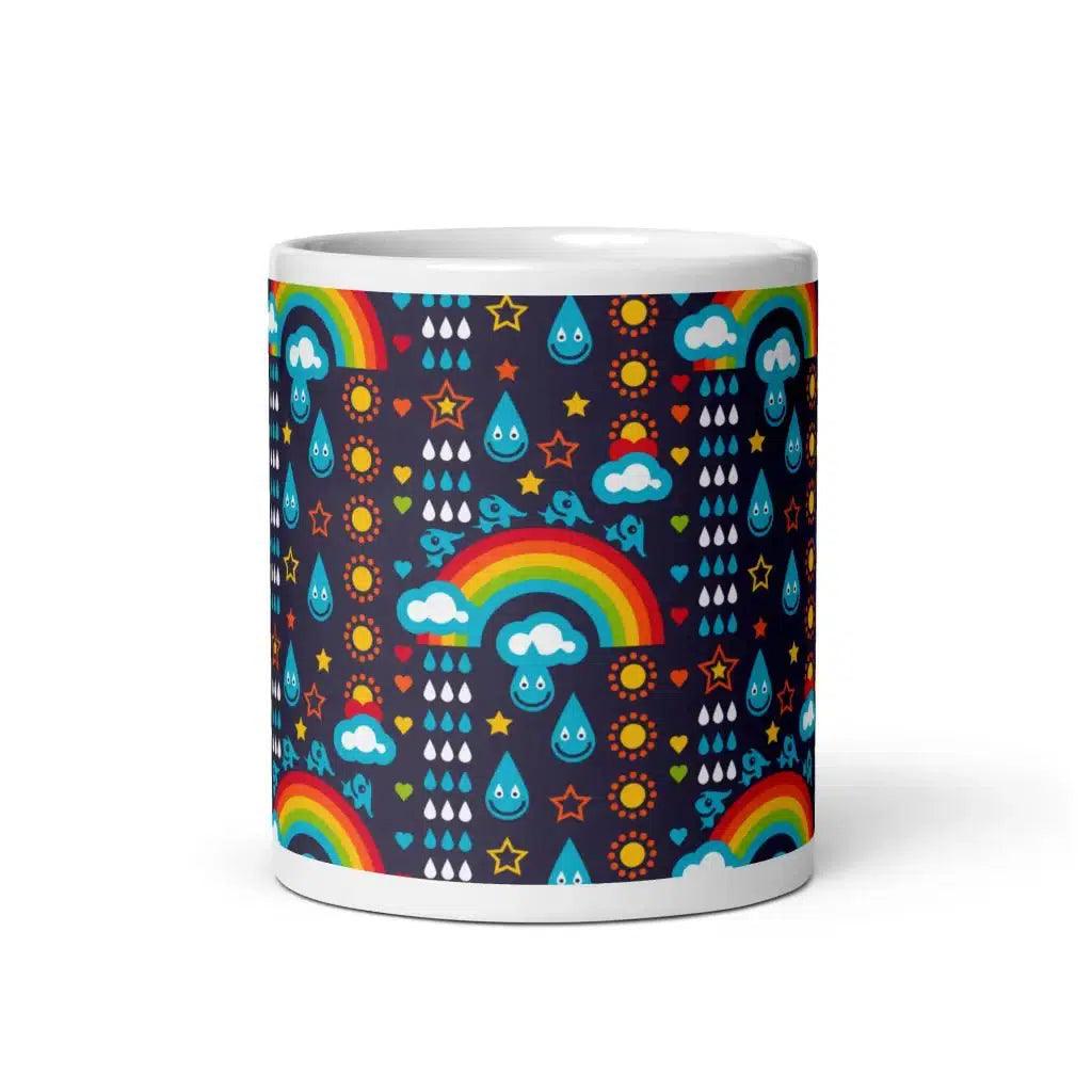Mug - RAINBOWPHANT blue - Rainbows and elephants print