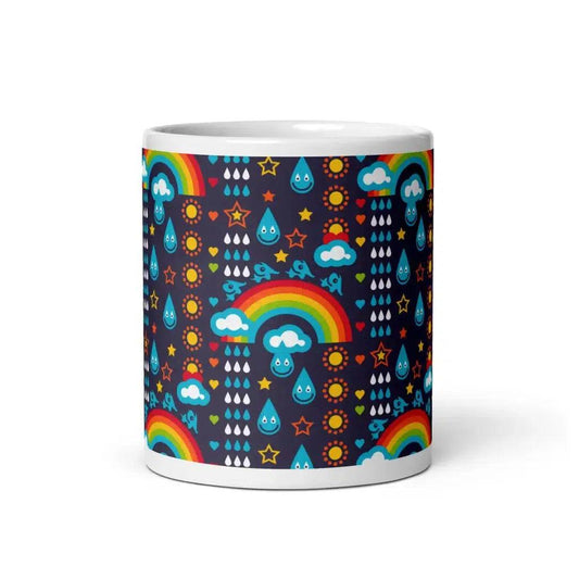 Mug - RAINBOWPHANT blue - Rainbows and elephants print