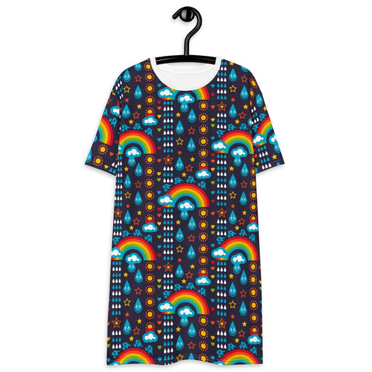 T-shirt dress - RAINBOWPHANT blue - Rainbows and elephants print 6XL