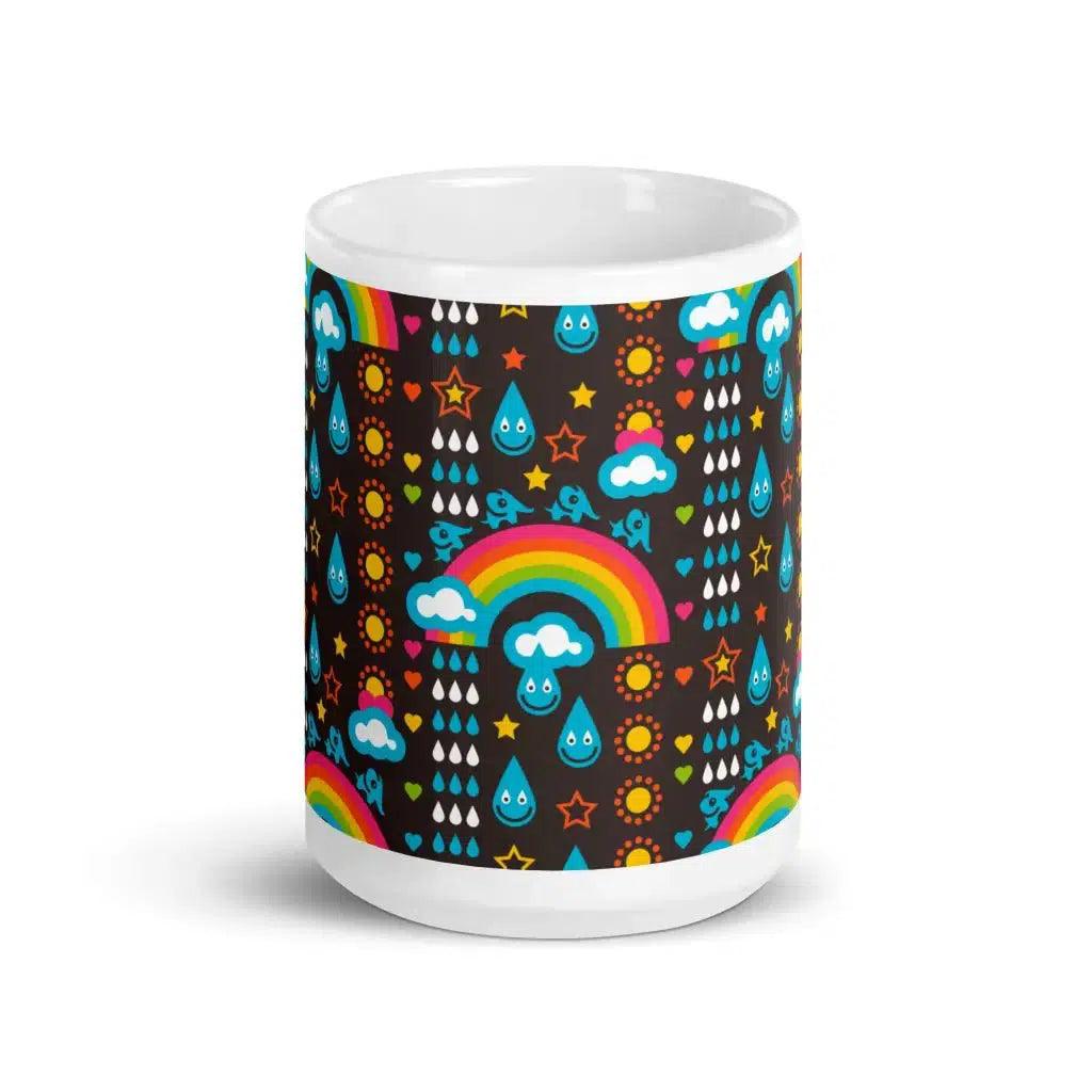 Mug - RAINBOWPHANT brown - Rainbows and elephants print